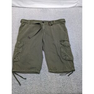 Benjamin Black Paratrooper Cargo Shorts Olive Green Utility Pockets Mens 40 Belt